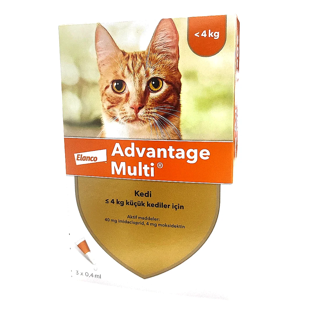 4 kq-a qədər çəkidə olan ferretlər və pişiklər üçün Advantage Multi (Advocate), endoektosid yerində tətbiq, 1 pipet 0.4 ml — Bakı