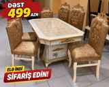 *Masa desti* *stol stul* Masa 93 ×200 +6 ədəd oturacaq Rəng seçimi — nihad — Мебель