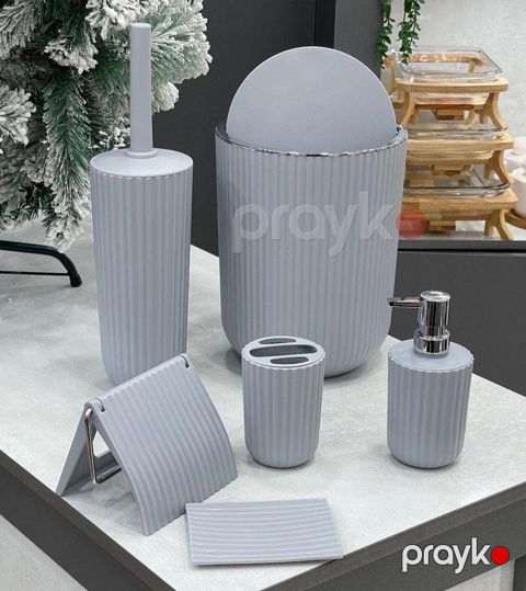 Hamam üçün dəst vm1213, plastik, boz, 6 parça — Bakı