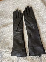 Qadınlar üçün uzun dəri əlcəklər - Rəng: qara - Material: yumşaq — İsmayıl