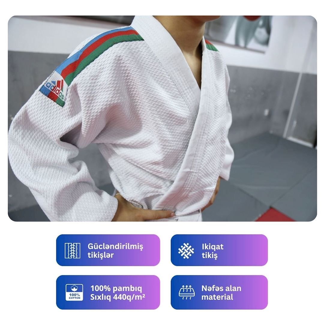 Cüdo məşqi üçün kimono Adidas 2001018, 180 sm — Mallar, Bakı (2)