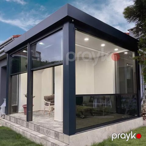 Geoteen cam balkon və tent sistemi(pergola) — Bakı
