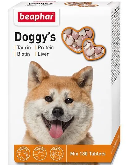 Beaphar Doggy’s Biotin, Taurin, Köpəklər üçün Zülal Əlavəsi, 180 Tablet