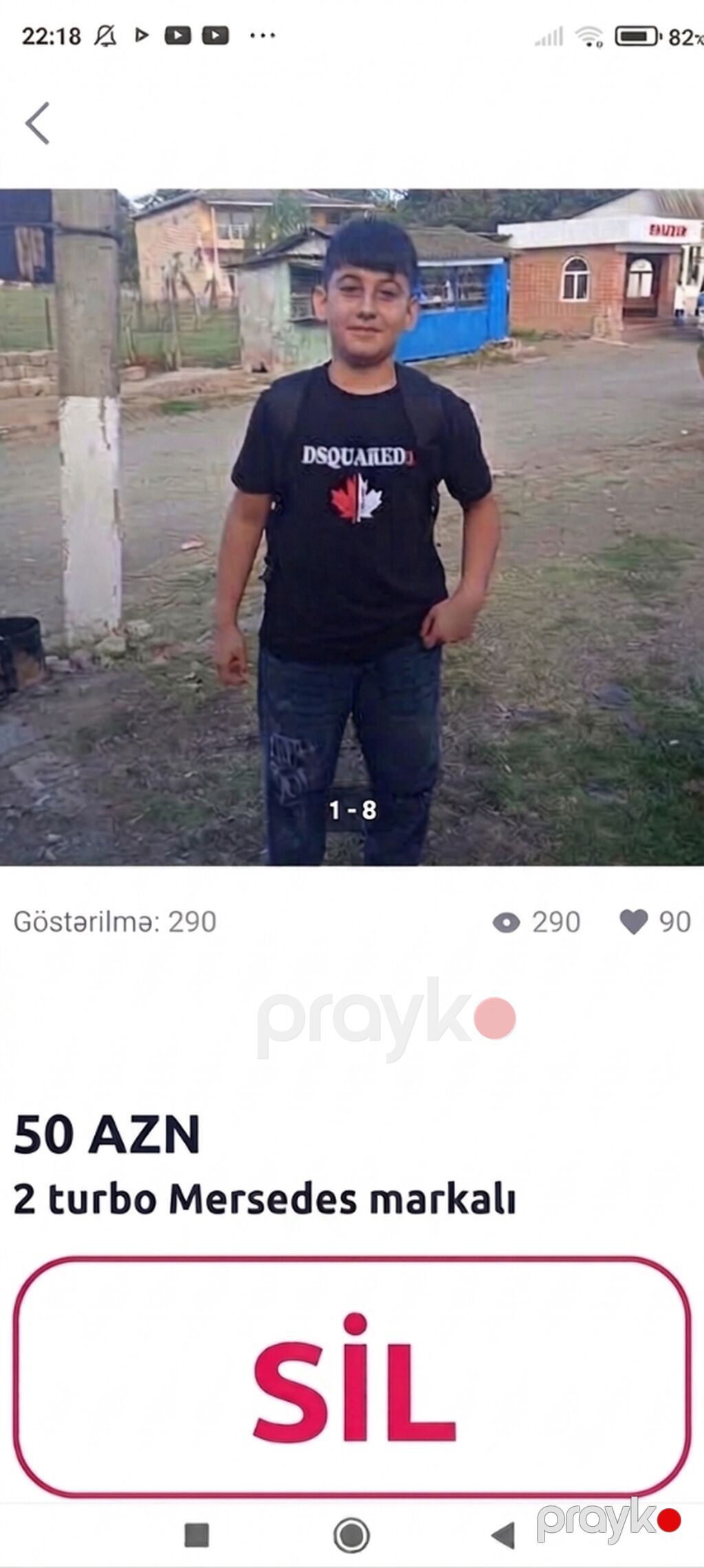 Məhsul: “Dsquared” yazılı uşaq köynəyi - Növ: Qısaqoll T‑şört - Rəng — Uşaq geyimi, Masallı (3)