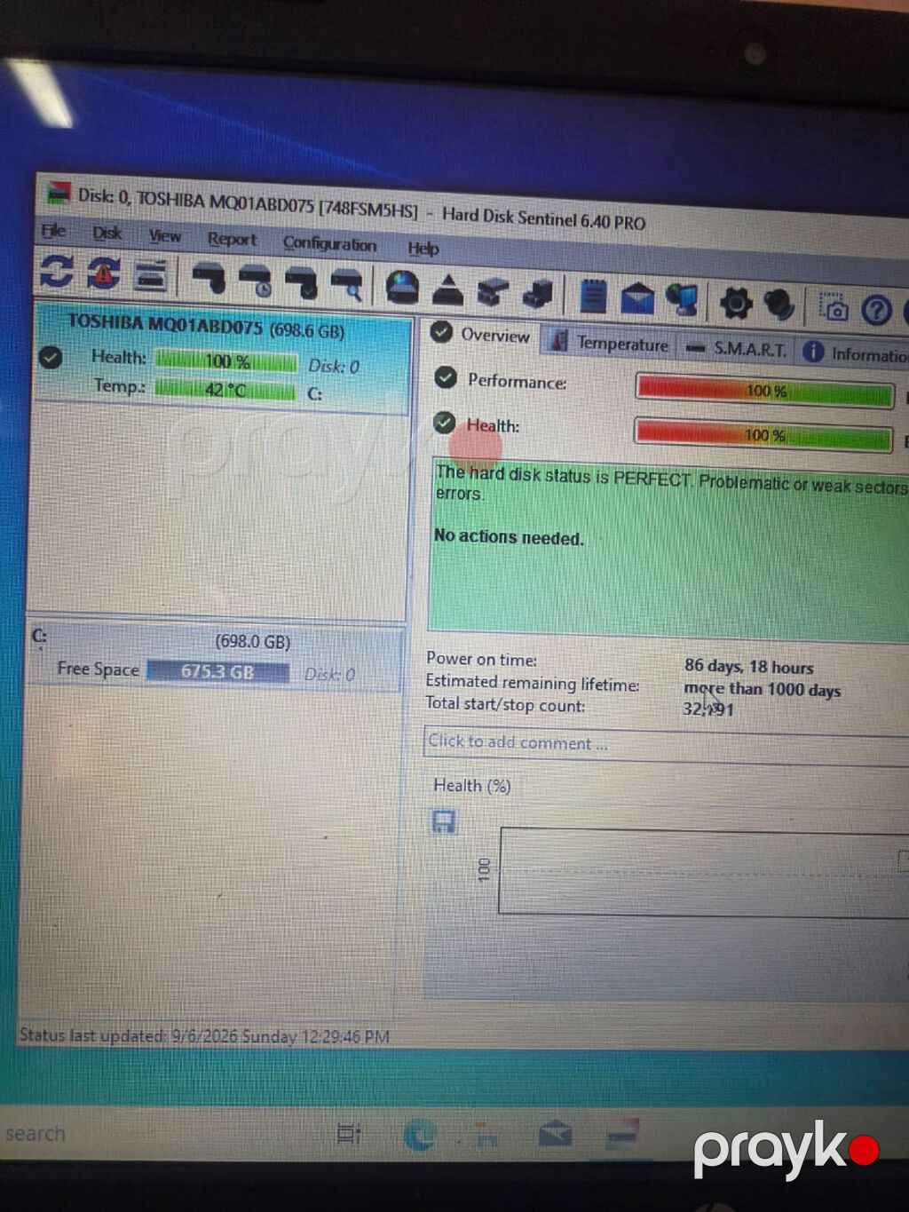 Toshiba 750GB 2.5" Sata noutbuk və pc üçün sərt diski satılır — Sabit diskləri, Bakı (2)
