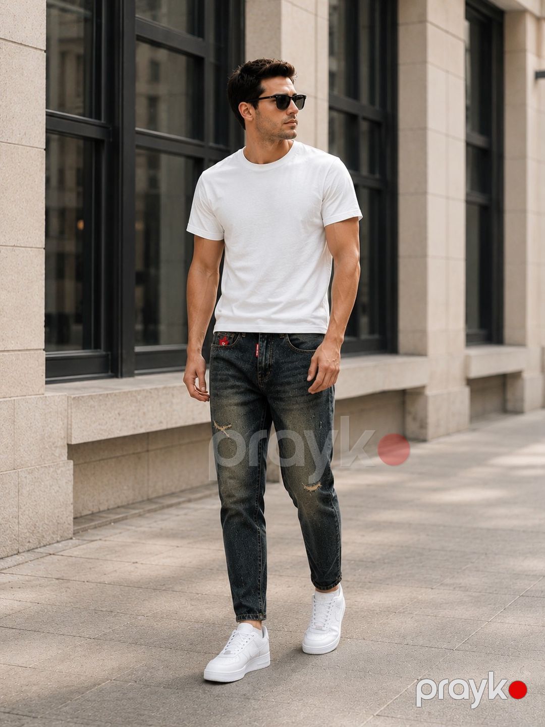 Kişilər üçün baggy cins 3704, xaki, denim, ölçü 34 — Mallar, Bakı (3)