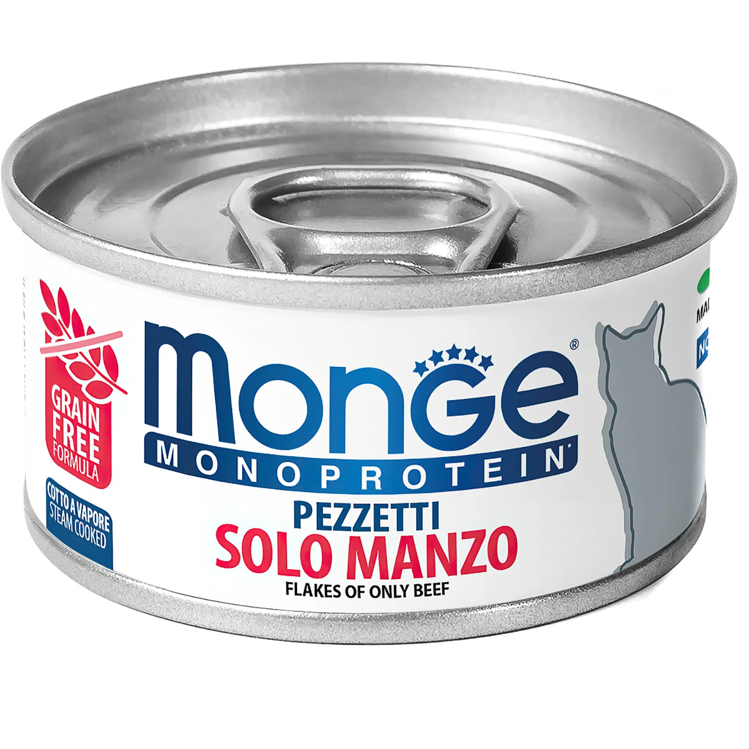 Monge Cat Monoprotein Yaş Pişik Yemi, Mal Əti Lopaları, 80 q — Bakı