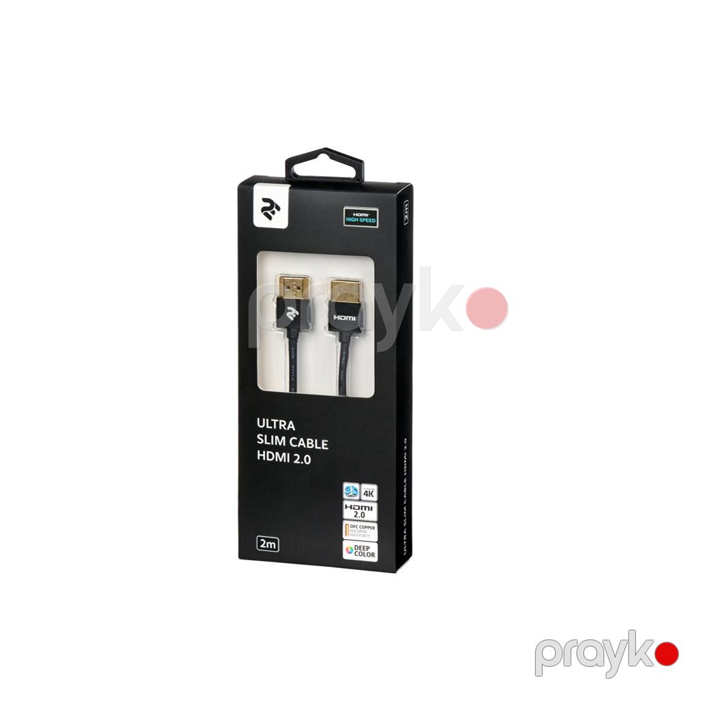 Kabel 2E HDMI 2.0 Gen2 Ultra Slim cable,black 2m — Smartfon üçün kabelləri və keçidçilər, Bakı (3)