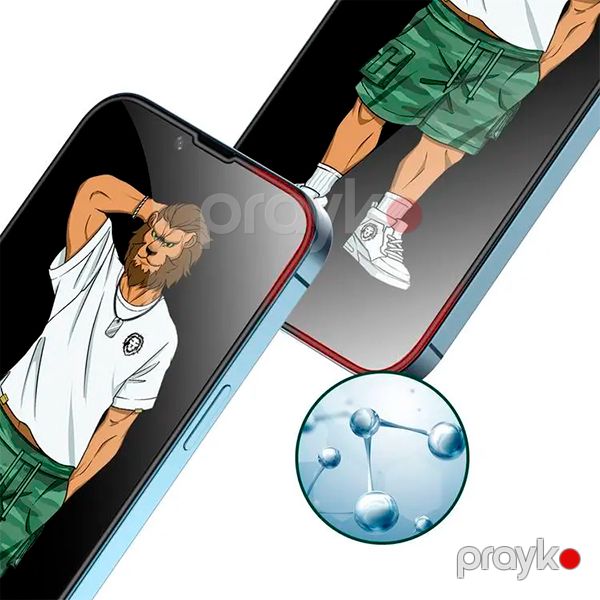 Green 3D Silicone HD Glass Screen Protector for iPhone 13 / 13 Pro 6.1" Clear — Mallar, Bakı (4)