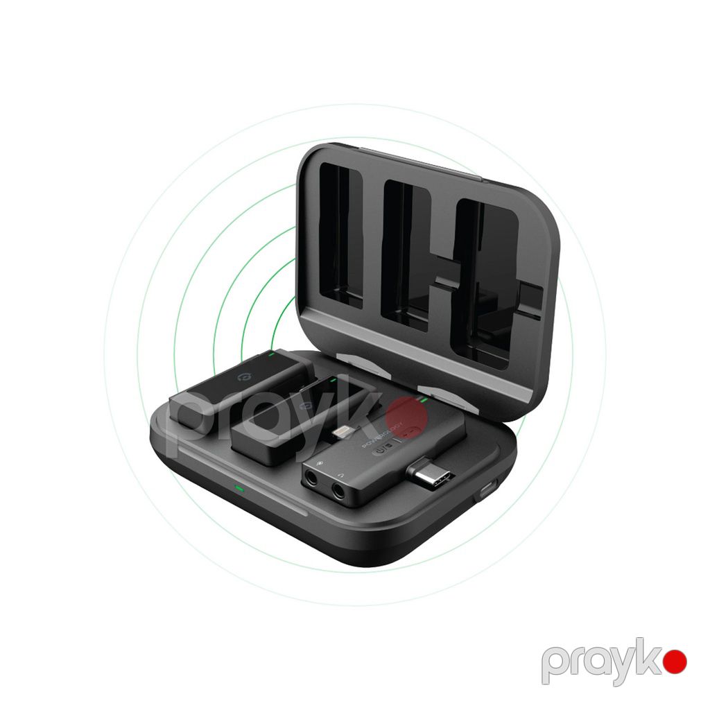 Powerology Lavalier with 2 Clip Noise Reduction Mode Microphones - Black Black — Mallar, Bakı (3)