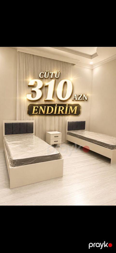 Uşaq/yeniyetmə otağı üçün iki ədəd tək nəfərlik çarpayı dəsti. Dəst — Xırdalan