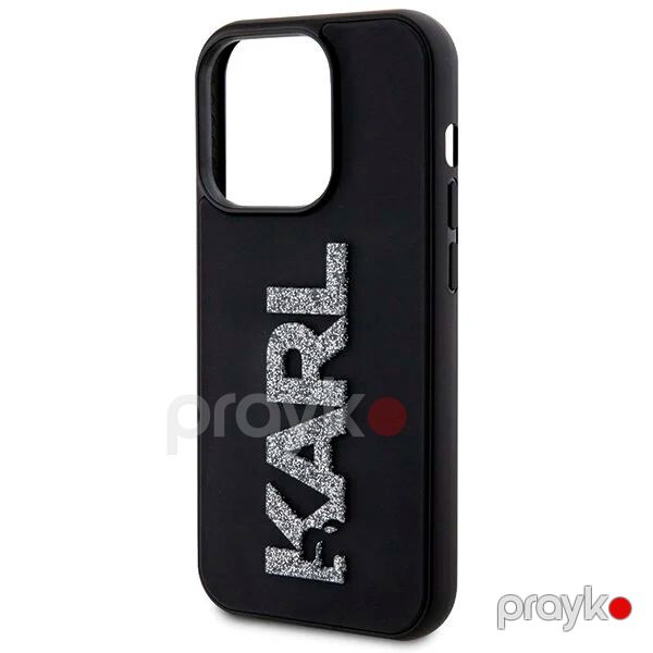 Karl Lagerfeld 3D Glitter Karl Logo Case for iPhone 15 Pro Black — Mallar, Bakı (5)