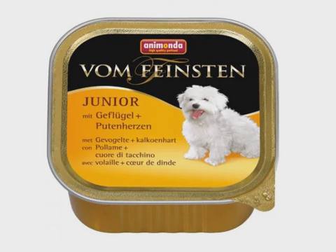 Vom Feinsten Junior Bala itlər üçün konservləşdirilmiş quş əti və hinduşka ürəyi 150 q — Баку