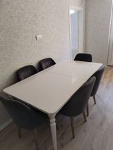 Qonaq otağı üçün, İşlənmiş, Kvadrat masa, 6 stul — Столы и стулья