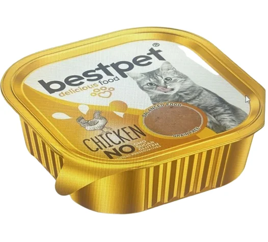 Bestpet Wet Food for Cats with Chicken, pişiklər üçün toyuqlu yaş yem, paştet, 100 q — Bakı