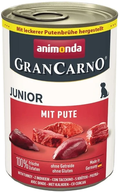 Animonda GranCarno Junior bala itlər üçün hinduşka yaş yemi, hinduşka ilə, 400 q — Bakı