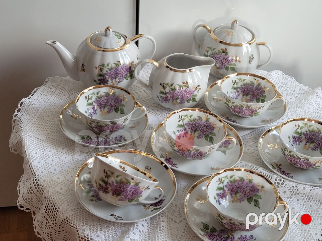 Çay dəsti, rəng - Ağ, Farfor, 6 nəfərlik, Ssri — Süfrə qabı, Bakı (2)