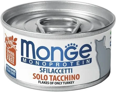 Monge Cat Monoprotein Yaş Yemi Yetkin Pişiklər üçün Hinduşka ilə, 80 q — Bakı