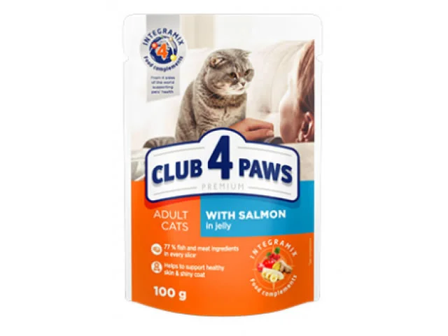 Club 4 Paws yaş pişik yemi qızılbalıq ilə jeledə 100 q — Bakı