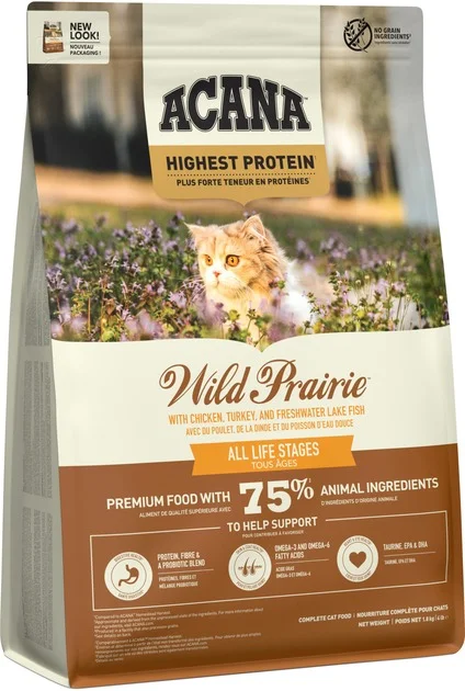 Acana Wild Prairie Pişik və Balıq Balığı Hər Yaşda Pişiklər üçün Taxılsız Quru Yem, Toyuq və Balıqla, 1.8 kq — Bakı