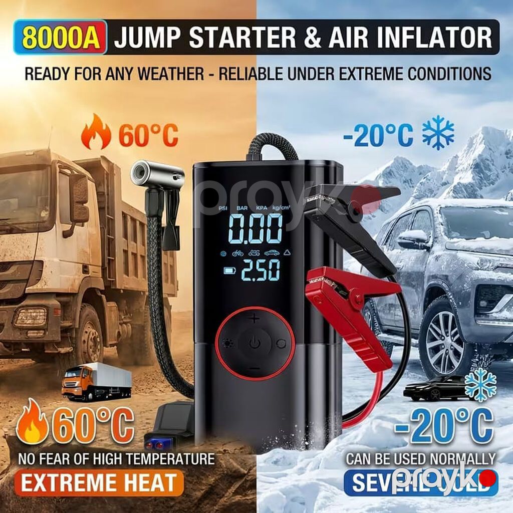Jkuoo Avtomobil Akkumulyatoru Starteri, 180 PSI Hava Pompası ilə, 5.0 — Avtomobil aləti, Bakı (6)