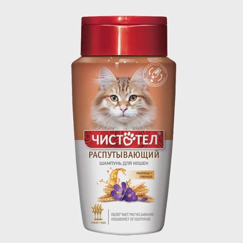Çistotel, pişiklər üçün buğda və lavanda ilə dolaşıq açan şampun, 220 ml — Cats