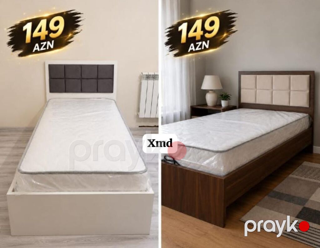 Tək nəfərlik çarpayılar – rəng seçimi mövcuddur - Bazalı və bazasız — Yataqlar, Bakı (6)
