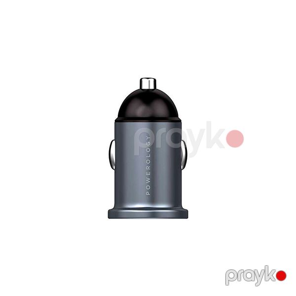 Powerology Dual Port Aluminum Mini Car Charger 4.8A 24W Black — Mallar, Bakı (3)