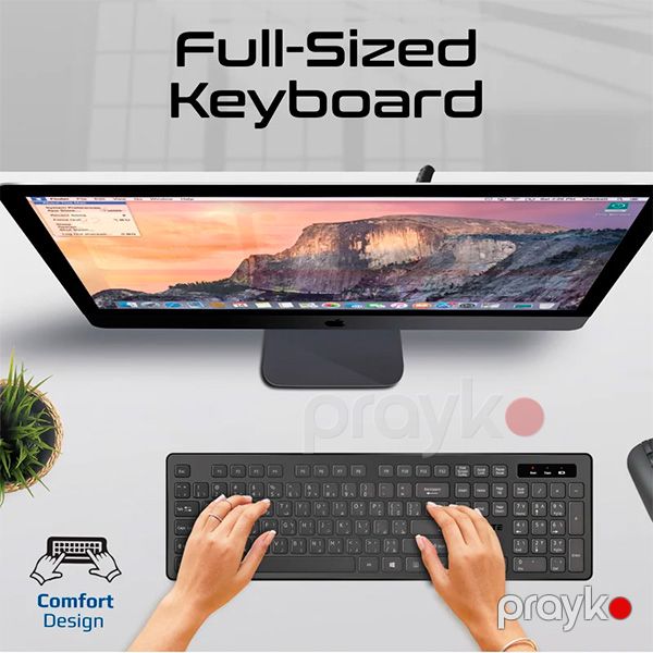 Promate Wireless Keyboard and Mouse Set PROCOMBO-13.EN Black — Mallar, Bakı (5)