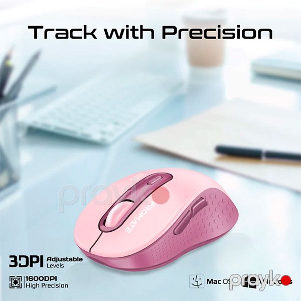 Promate Wireless Mouse Ken.pınk Pink — Mallar, Bakı (2)