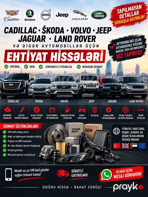 Skoda Volvo Cadillac ehtiyat hissələri — Bakı