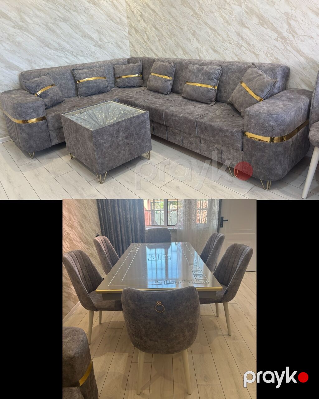 Yeni, Künc divan, Qonaq otağı üçün, Açılmayan — Yumşaq mobilya dəstləri, Bakı (2)