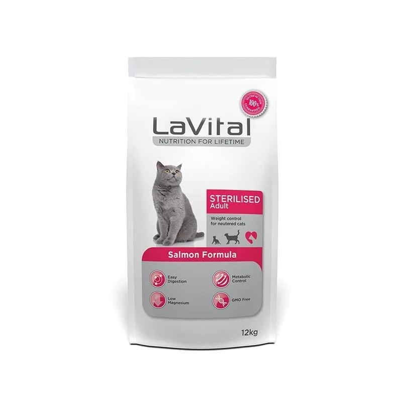 LaVital Sterilised Adult Cat for Neutered Cats, sterilizə olunmuş pişiklər üçün quru yem, qızılbalıqla (çəki ilə) — Zoo.az — Cats
