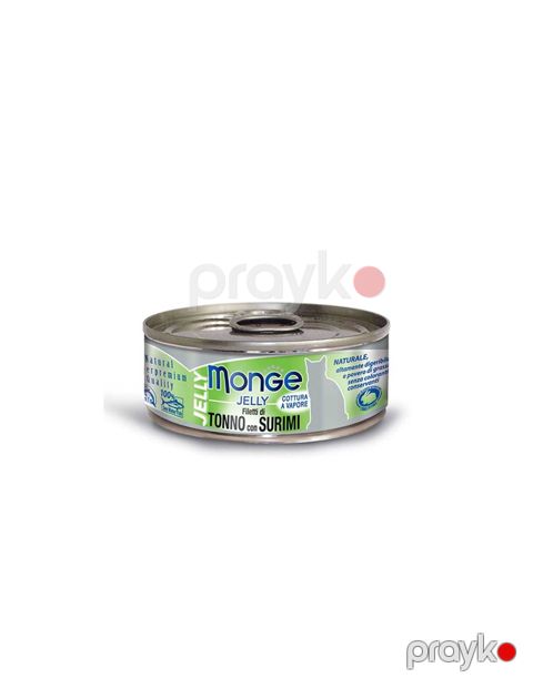 Nəm yem Monge Jelly jeledə pişiklər üçün ton balıqı və surimi ilə 80 q — Bakı