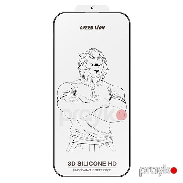 Green Lion 3D Silicone Plus High Definition Edge Glass for iPhone 16 6.1 (GN3DSIL16CL) Şəffaf — Mallar, Bakı (5)