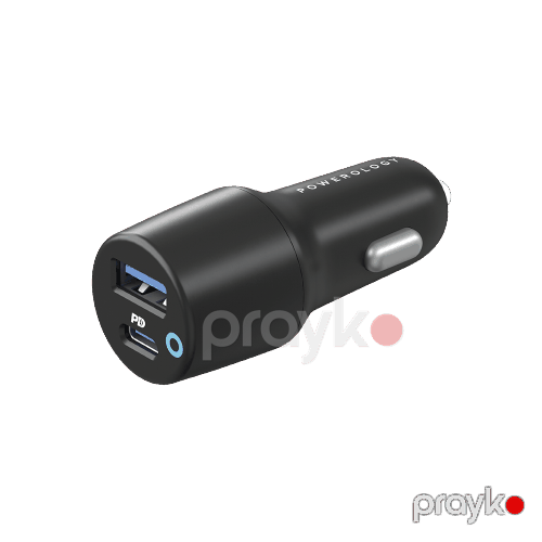 Powerology 38W Ultra-Quick Car Charger Black — Mallar, Bakı (2)