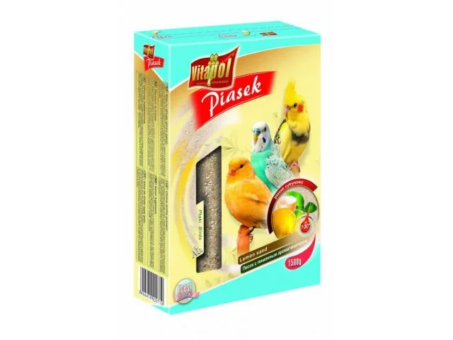 Qəfəsləri Təmiz Saxlamaq üçün Vitapol Limon Ətirli Quş Qumu, 1.5 kq — Bakı