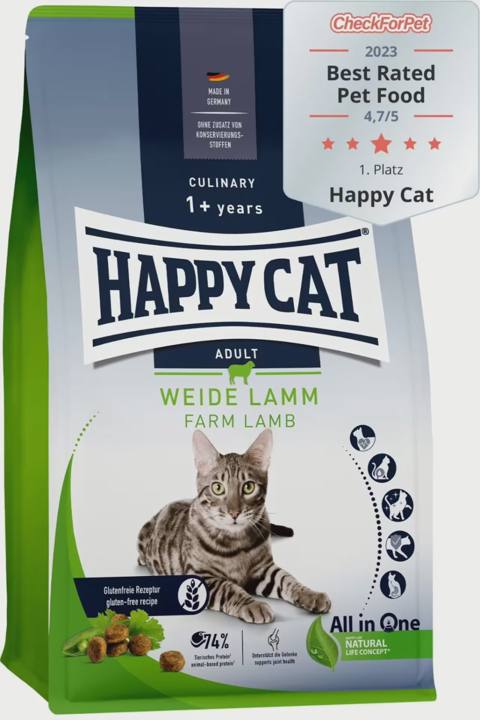 Happy Cat Culinary Adult Weide Lamm, yetkin pişiklər üçün quru yem, ferma quzusu ilə (çəki ilə) — Kediler