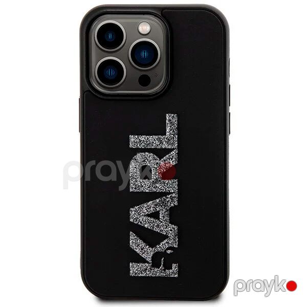 Karl Lagerfeld 3D Glitter Karl Logo Case for iPhone 15 Pro Black — Mallar, Bakı (2)