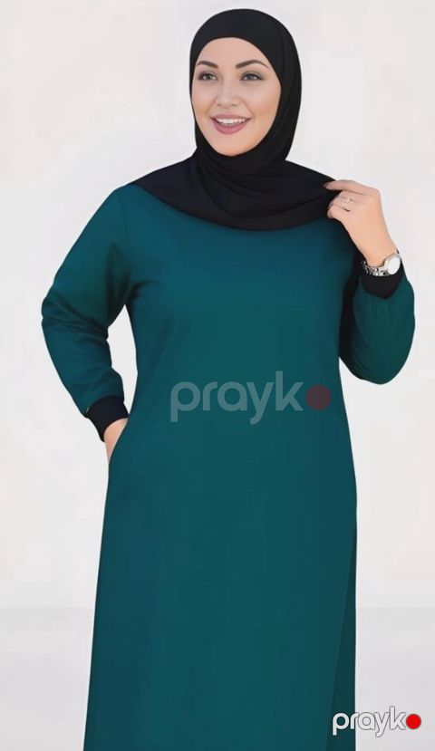 Namaz üçün paltar 29009, göy, pambıq, ölçü 44 — Bakı