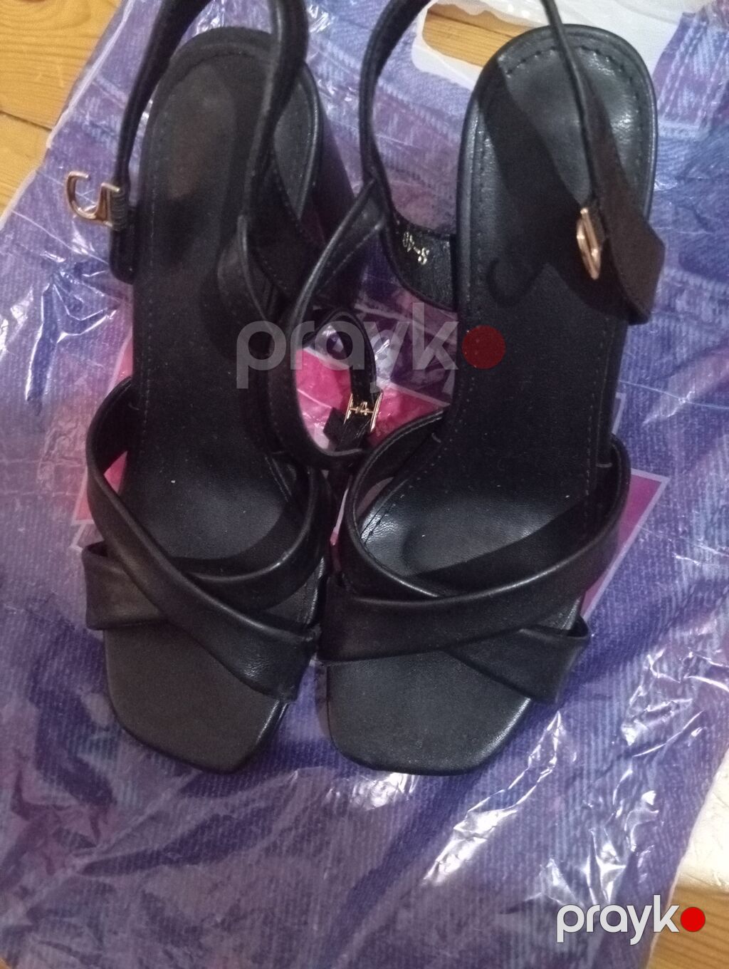 Qadın sandaleti – qara rəng, yüksək qalın dabanlı - Model: S-49 — Sandal, Mingəçevir (2)