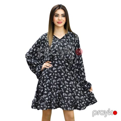 Qadınlar üçün gündəlik don Vetex_18, qara, parça, ölçü 42 — Bakı