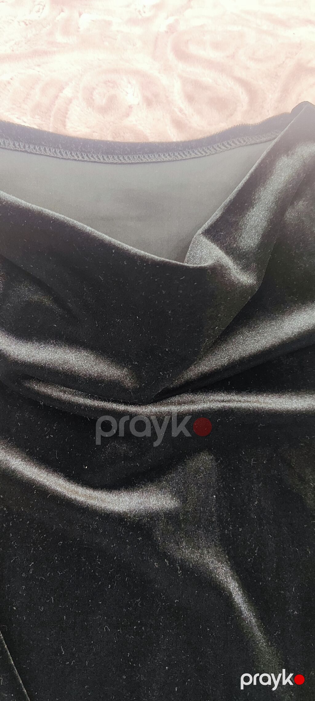 Qara məxməri bluz - Material: Yumşaq, parlaq effektli məxmər/parça — Köynək, Saray (5)