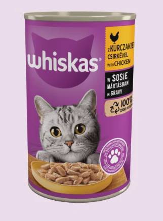 Whiskas, 1 yaşdan pişiklər üçün yaş yem, sousda toyuq ilə, 400 q — Pişiklər