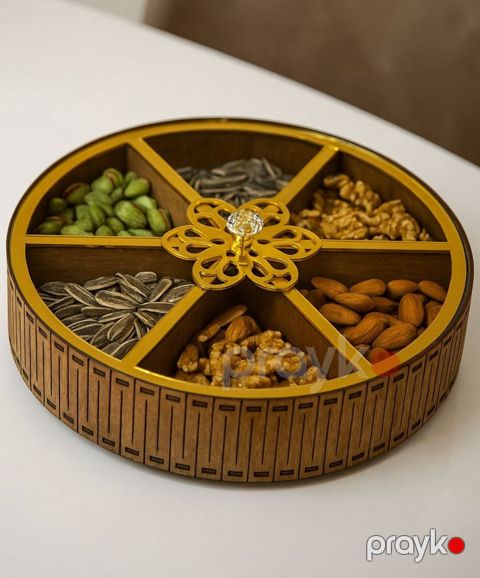 Çərəz qabı, 6 bölməli, yumru, qəhvəyi - homestore_vm1751 — Bakı