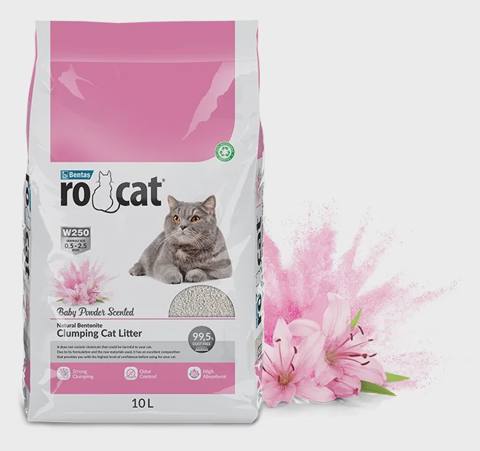 Rocat körpə pudrası ətirli topalaşan pişik qumu, 10 l — Мысықтар