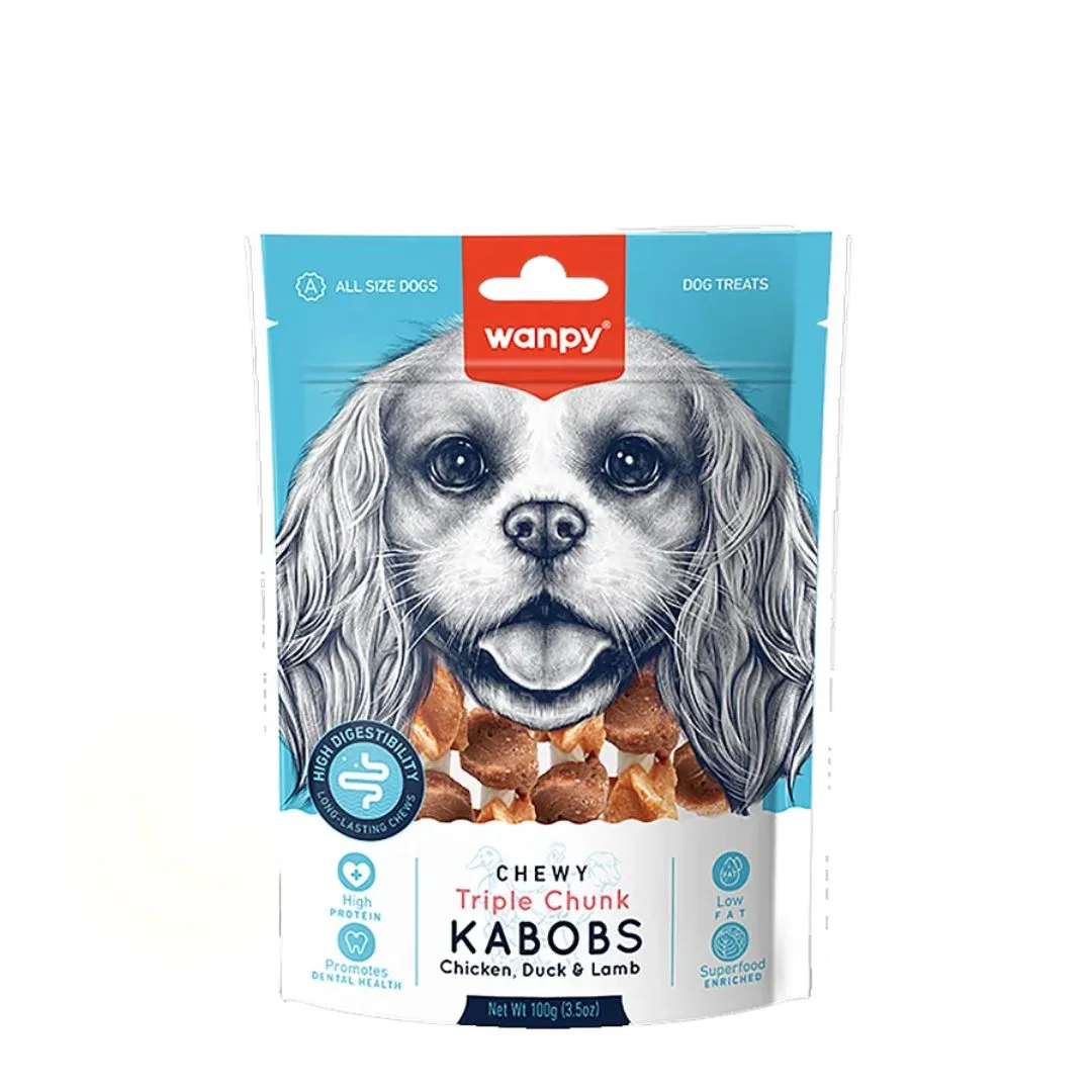 Wanpy Dog İtlər üçün ləzzətli yemək «çeynənən şişdə ət kababları» 100 q — Bakı