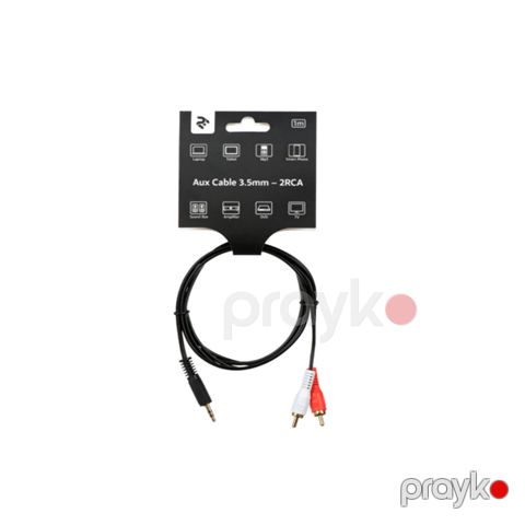 Kabel 2E Aux 3.5mm-2RCA/1m/black — Bakı