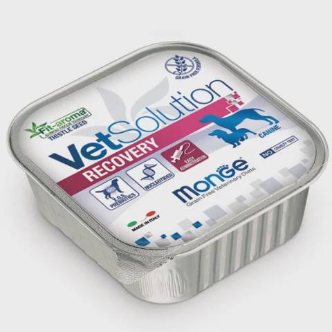 Monge Vet Solution Recovery, zəifləmiş itlər üçün bərpaedici pəhriz, 150 q — ცხოველების მოვლის საშუალებები
