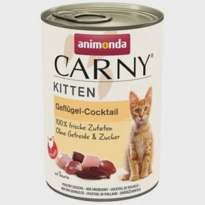 Carny Kitten, pişik balaları üçün konserv, quş əti kokteyli, 400 q — Мысықтар